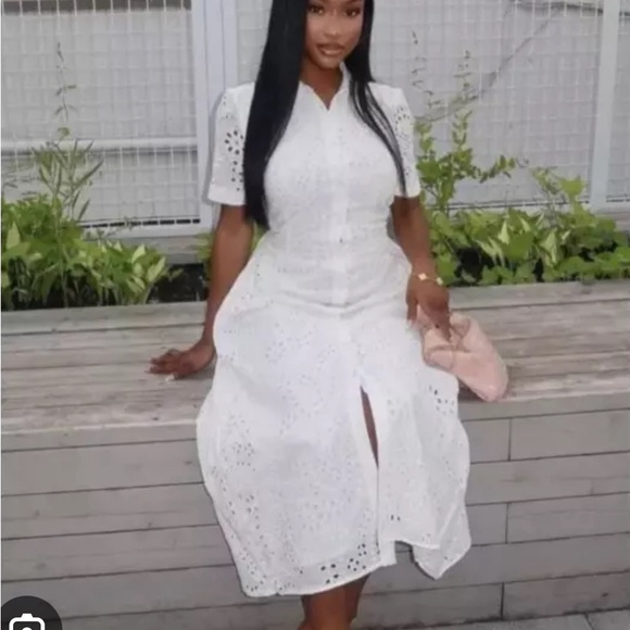 Zara Embroidered Eyelet Dress. New With Tags. - Picture 1 of 8